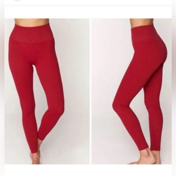 New with tags Spiritual Gangster Zen Ribbed High Waist red orange Legging xs/s - Picture 4 of 5